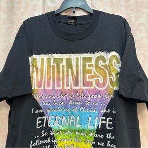 VTG 90s Jesus Witness Eternal Life Religious Christian T Shirt Mens Size XL